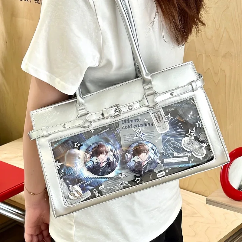حقيبة كتف تحت الإبط Ita على طراز الكلية اليابانية Bolsos De Mujer حقائب نسائية شفافة مربعة الشكل للنساء متعددة الاستخدامات