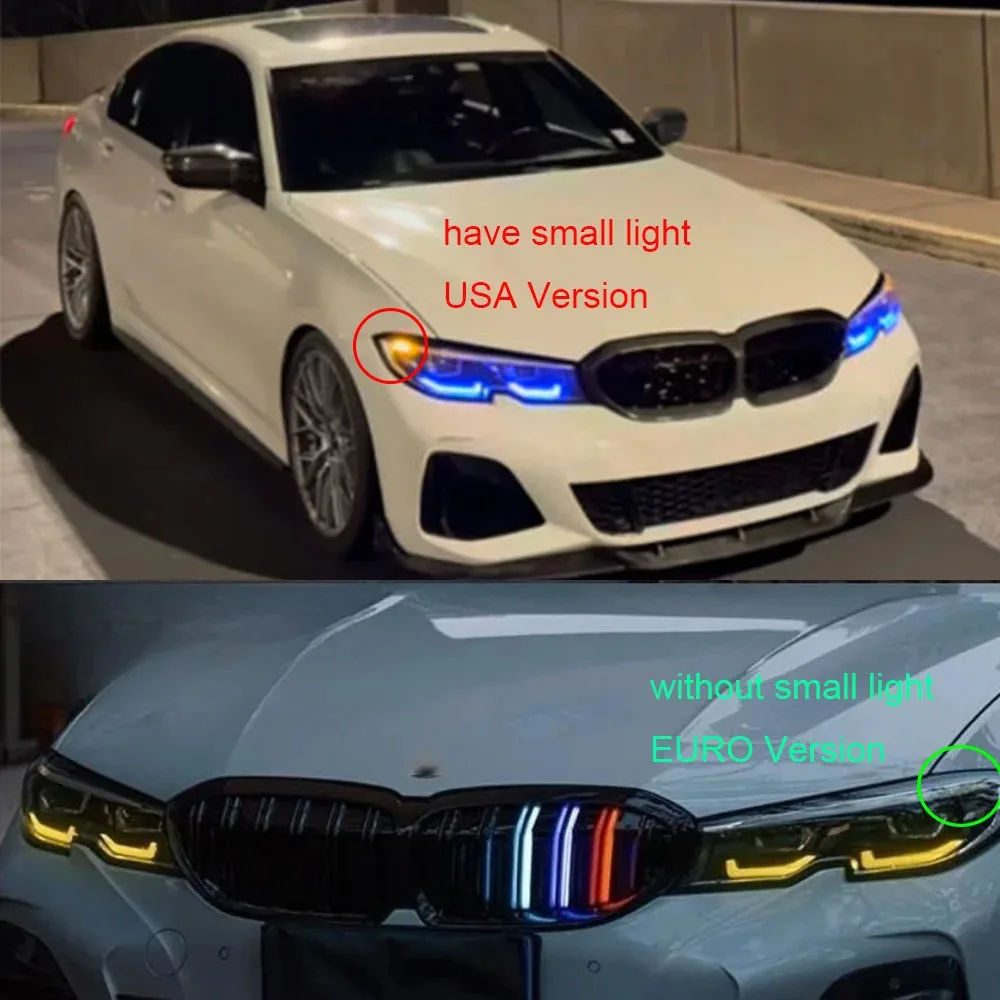 وحدات RGB متعددة الألوان LED DRL مع المشتت الحراري لـ 2019-2022 BMW 3 Series G20 G21 G82 تناسب الإصدار الأمريكي S5A4A LED المصباح #5