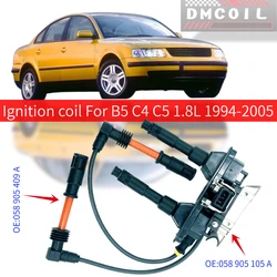1 SET IGNITION COIL FOR AUDI A4 B5 Avant (8D2) (8D5) A6 C4 C5 Cabriolet B3 VW PASSAT B5 1.8L 1994-2005 058905101A 058905409A
