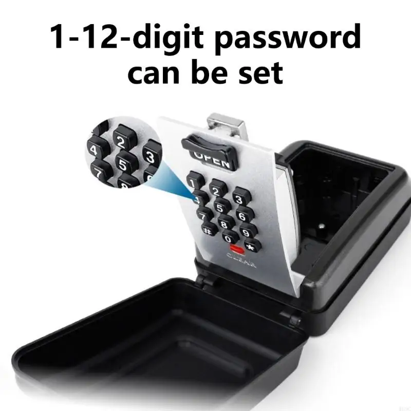 W89C Chave tecla Caixa travamento Montagem parede 12 dígitos fora da tecla Caixa segura Caixa segurança Caixa