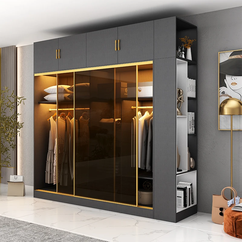 Closet Clothes Organizer Double Wardrobe Bedroom Furniture Closet Ready for Assembly Wardrobes for Clothes Comforter Storage