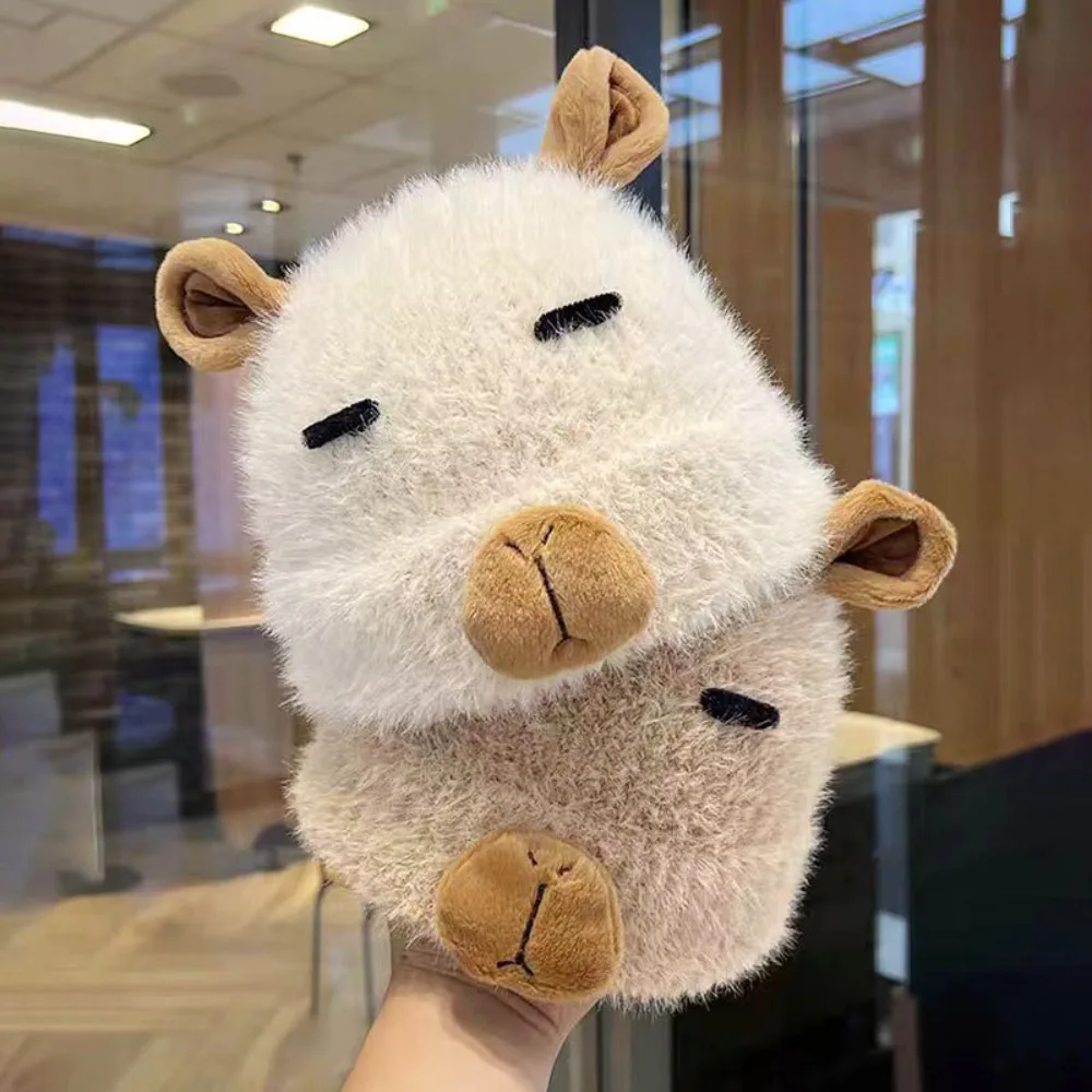 Versatile Cartoon Capybara Plush Cap Windproof Soft Children Pullover Hat Headgear Korean Style Parent Child Cap Cycling