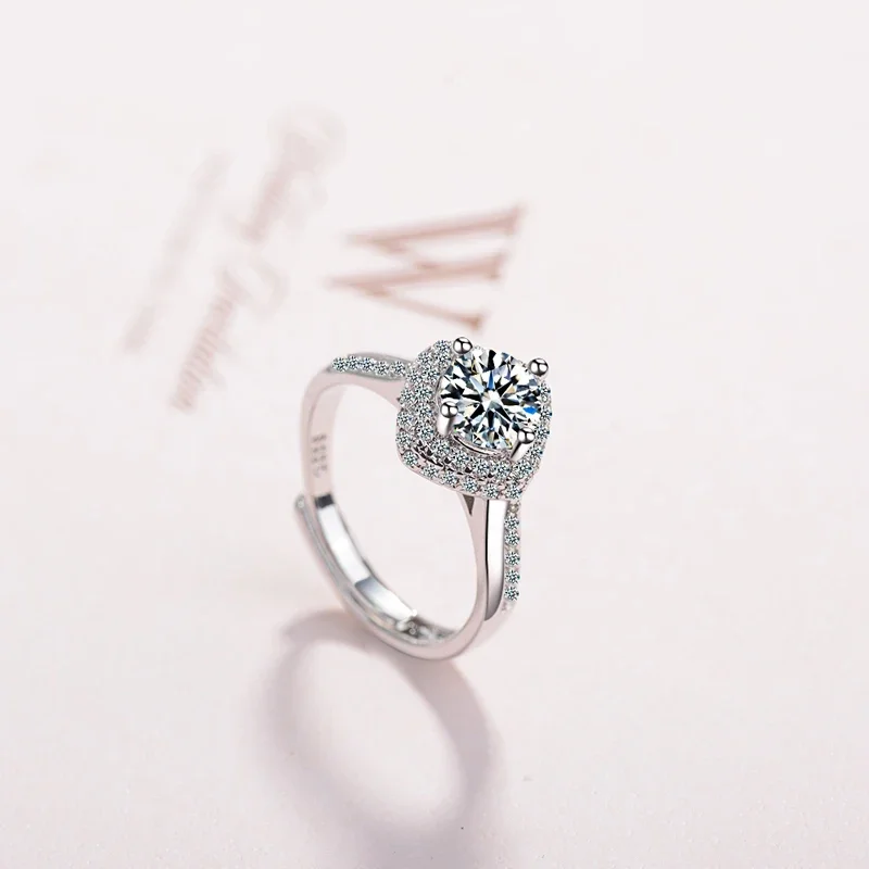 Luxury 925 Sterling Silver Wedding Adjustable Rings for Women Heart Arrow Dazzling CZ Mosaic Zircon Rings Anillos Mujer Bijoux