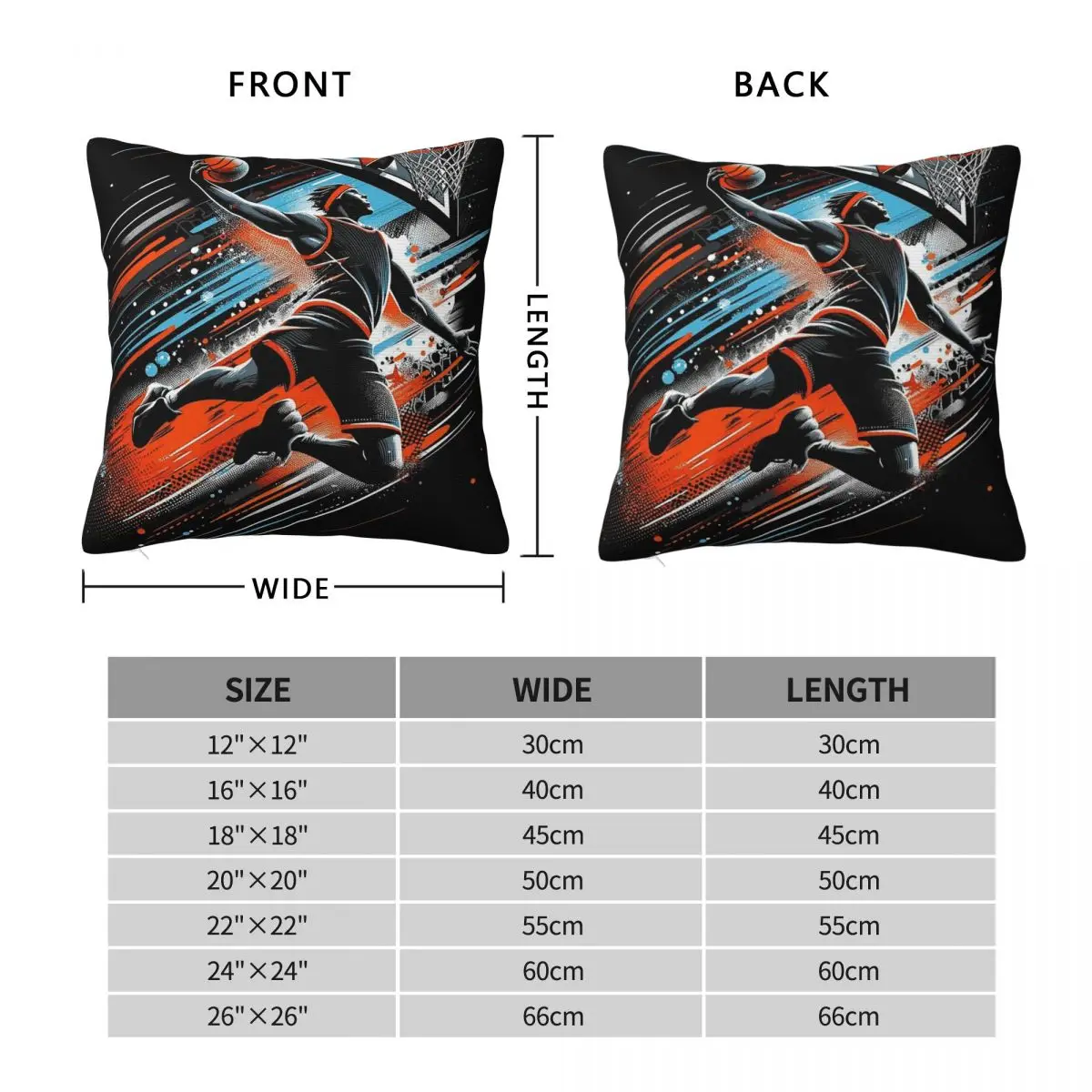 Ultimate Basketball Slam Dunk Square Pillowcase Polyester Linen Velvet Pattern Zip Decorative Pillow Case Sofa Cushion Cover