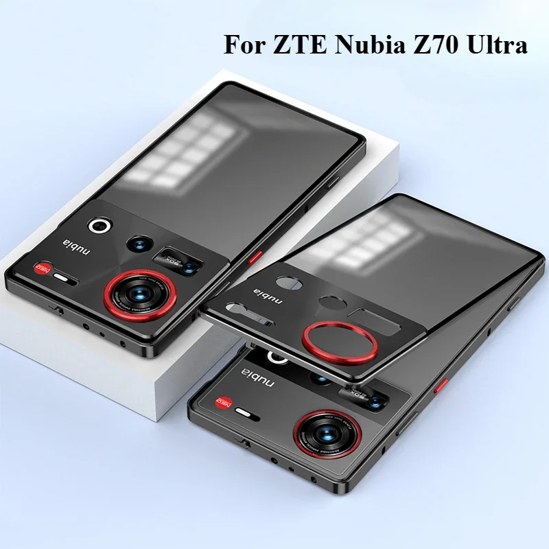 For ZTE Nubia Z70 Ultra Case Aluminum Metal Matte Back Cover For Nubia Z 70 Ultra Single-sided snap-on shockproof Bumper Funda