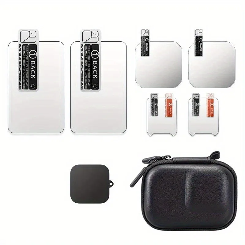 8pcs For Insta360 Ace Pro 2 Screen Protector Tempered Glass Film+Lens Cover Cap+Bag Case for Insta 360 Ace Pro 2 Accessories