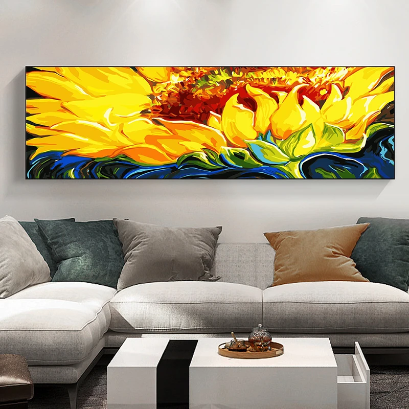 

PhotoCustom Coloring By Number Flower Kits Painting By Number Large Size DIY Frame Modern Drawing On Canvas HandPainted Art Gift