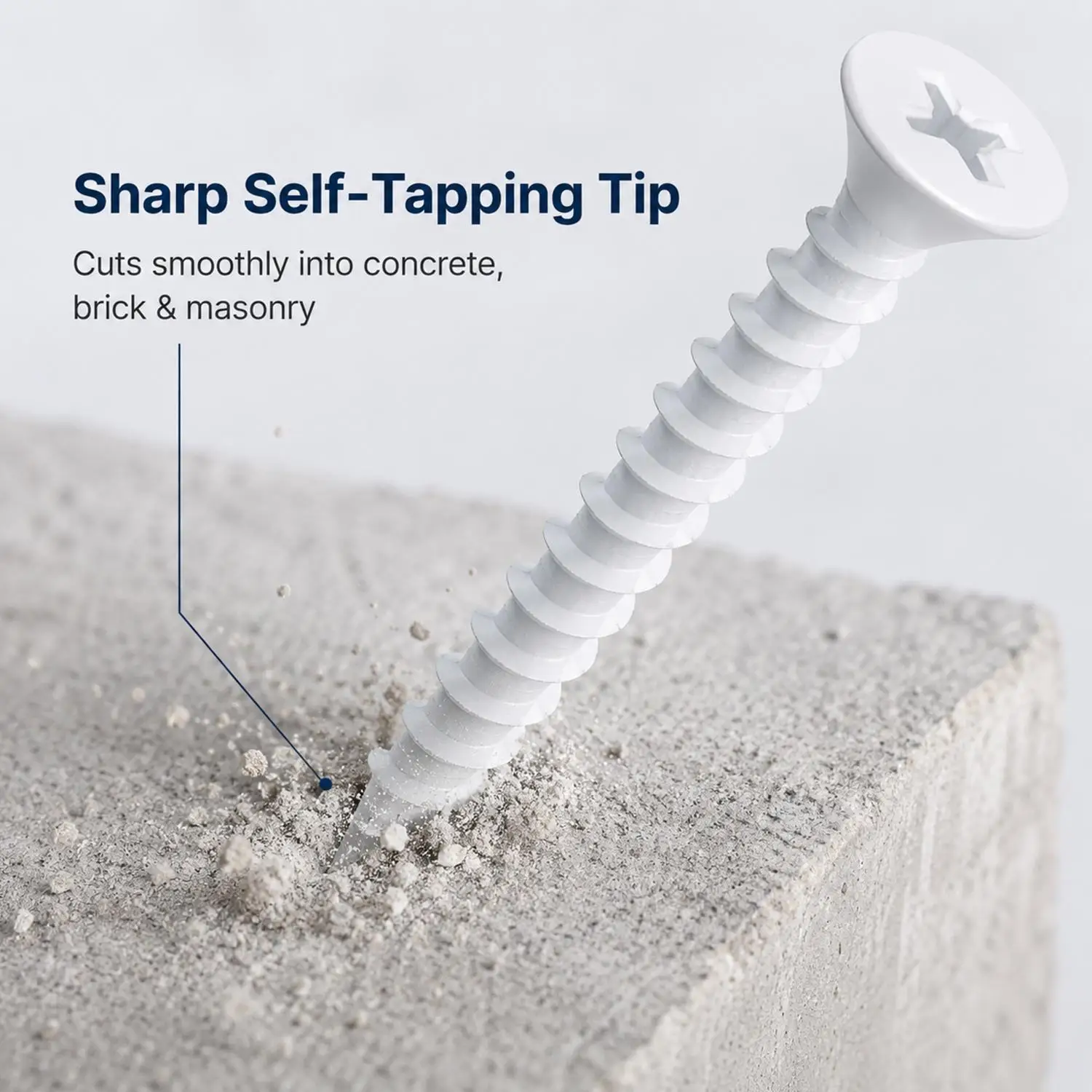 100/50pc Self Tapping Concrete Screws Cross Recessed White Coated Drywall for Gypsum Wall Panel Interior Bugle Head Repair Tools