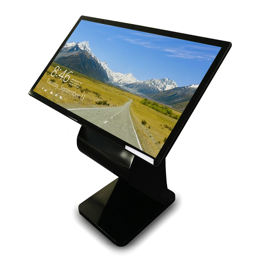 32 43 55 Inch All In One Interactive PC Kiosk Floor Standing Horizontal Touch Screen Display Marketing Inquiry Digital Signage