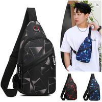 Men's Multifunction Shoulder Bag Messenger Oxford Cloth Chest Bags Anti-theft Crossbody USB Charging Waterproof Waist Pack