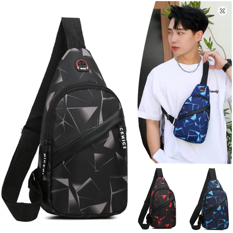 Men's Multifunction Shoulder Bag Messenger Oxford Cloth Chest Bags Anti-theft Crossbody USB Charging Waterproof Waist Pack