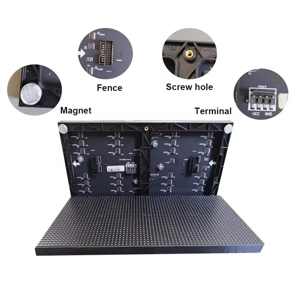 실내 P4 LED 스크린 패널 모듈 256*128mm 64*32 픽셀 1/16 스캔 실내 3in1 SMD RGB 풀 컬러 P4 LED 디스플레이 패널 모듈