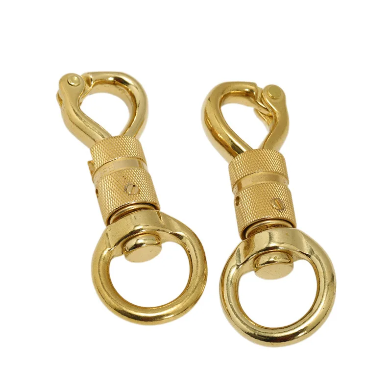 1piece Solid Brass Snap Hook Heavy Duty Swivel Eye Clasps for Large Dog Pet Leashes Horse Gear Safety Catch Buckle High Quality