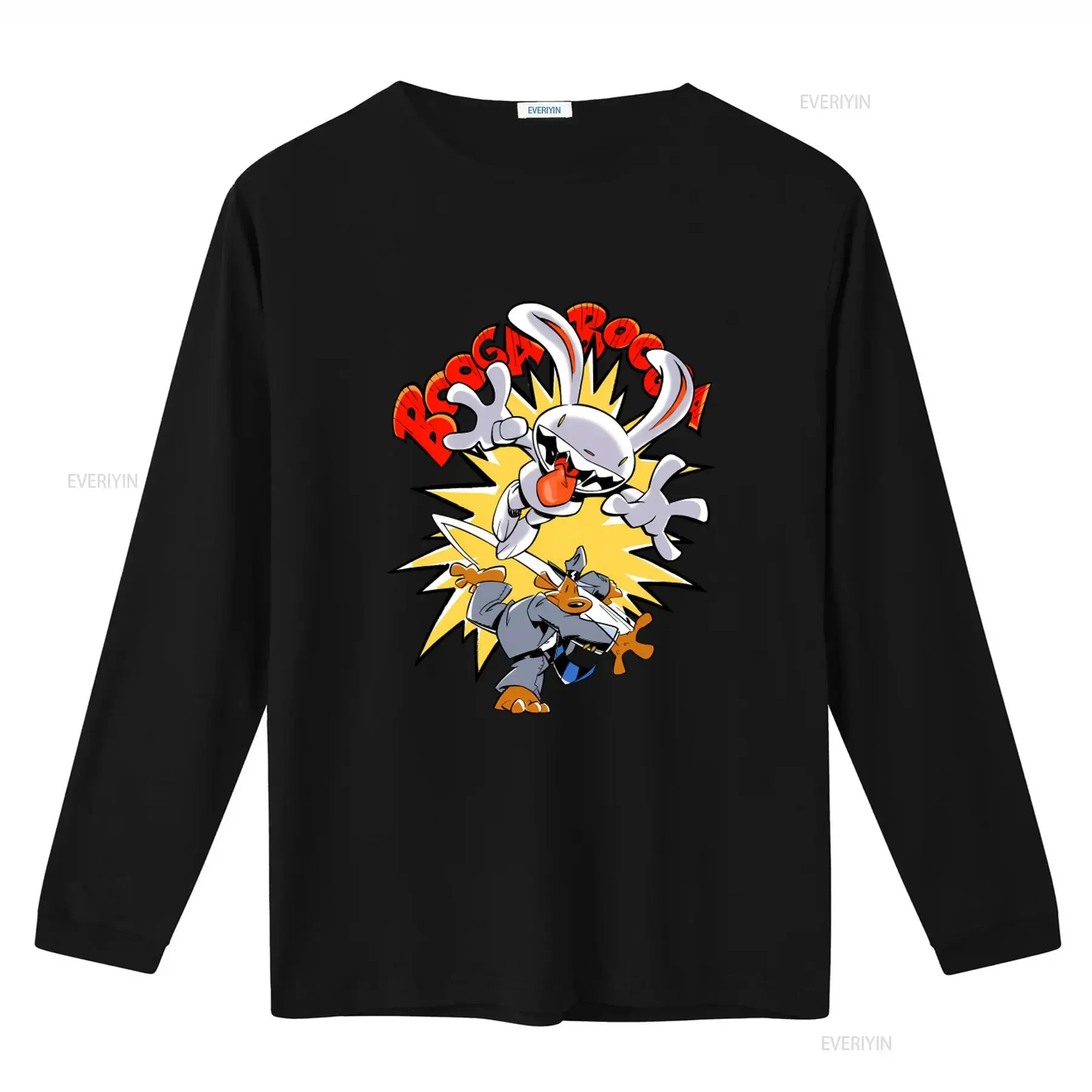 Sam And Max Retro Videogame Gaming Cartoon Print T Shirt For  vintage Washed Top For Everyday Wear Stretched designer clothes