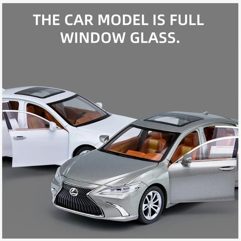 Coche fundido a presión a escala 1:24 Toyota TNGA Lexus Es300, modelo de Metal con luz y sonido, colección de juguetes para niños, regalos