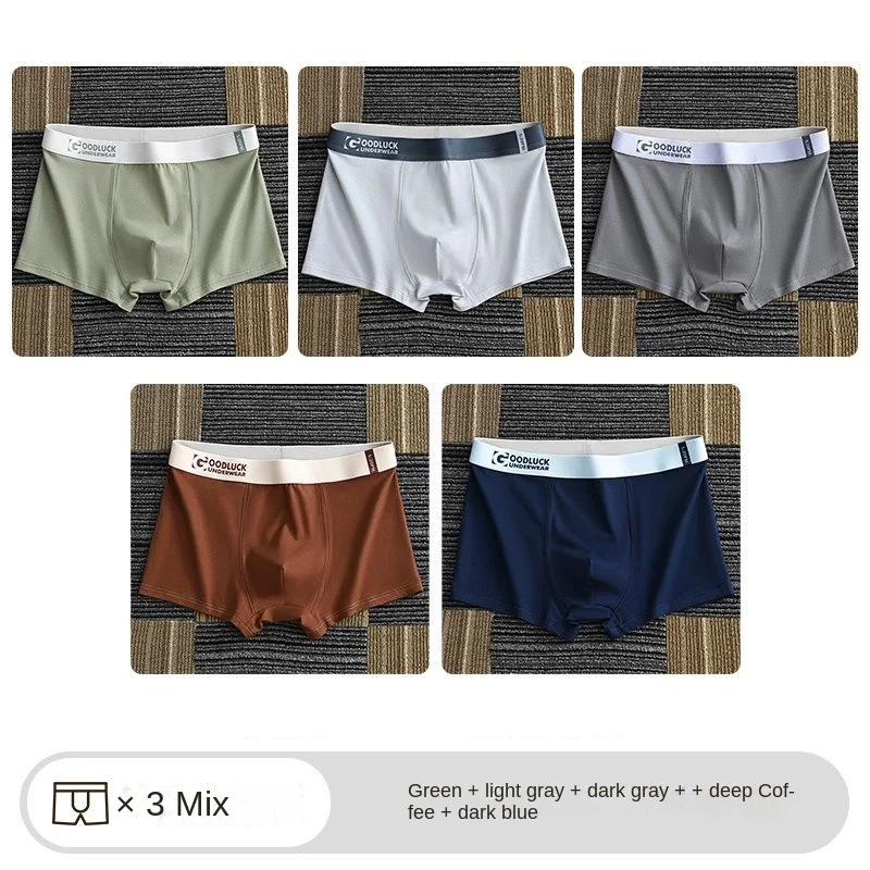3PCS Plus Size Fashion Men Panties Breathable Boxer Shorts Male Comfortable Unerderwear Man Cotton Boxer Briefs Men's Underpants 5