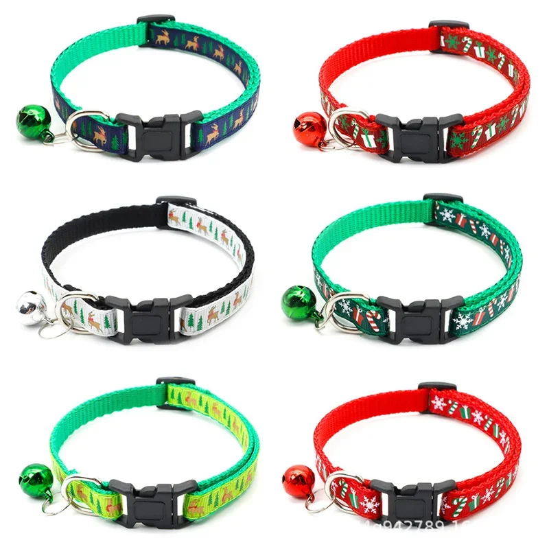 Safety Buckle Dog Collar Snowflake Tree Christmas Pet Collar Adjustable Collar Cat Collars Pet Accessories 개 목걸이