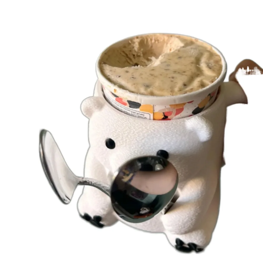 Hot Cartoon Ice Cream Cup Holder Leakproof with Handle Ice Pint Stand Comfortable Polar Bears Seals Beer Can Cup Gifts