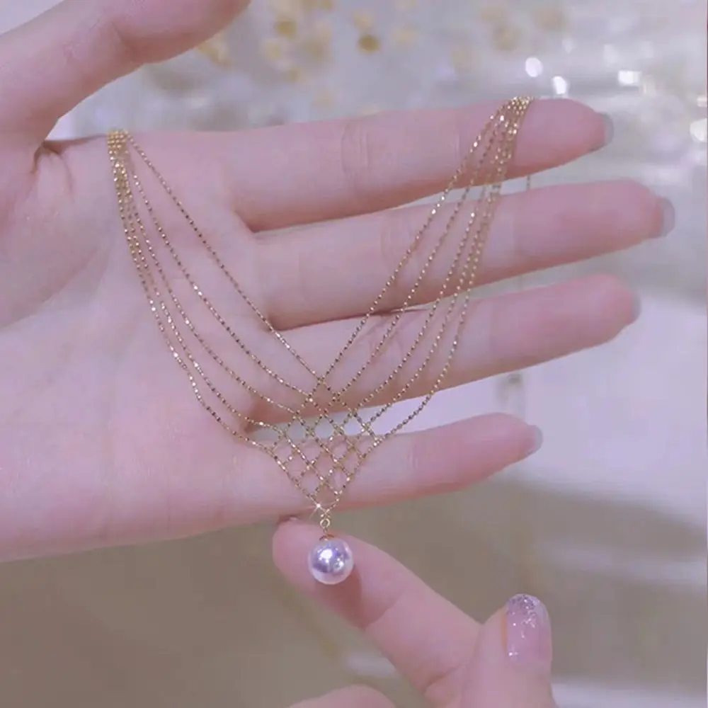 Vintage Zoete Kralen Kettingfeest Cadeau Multi Layer Vrouw Sleutelbeen Choker Parel Hanger Koreaanse Kettingen Hals Sieraden