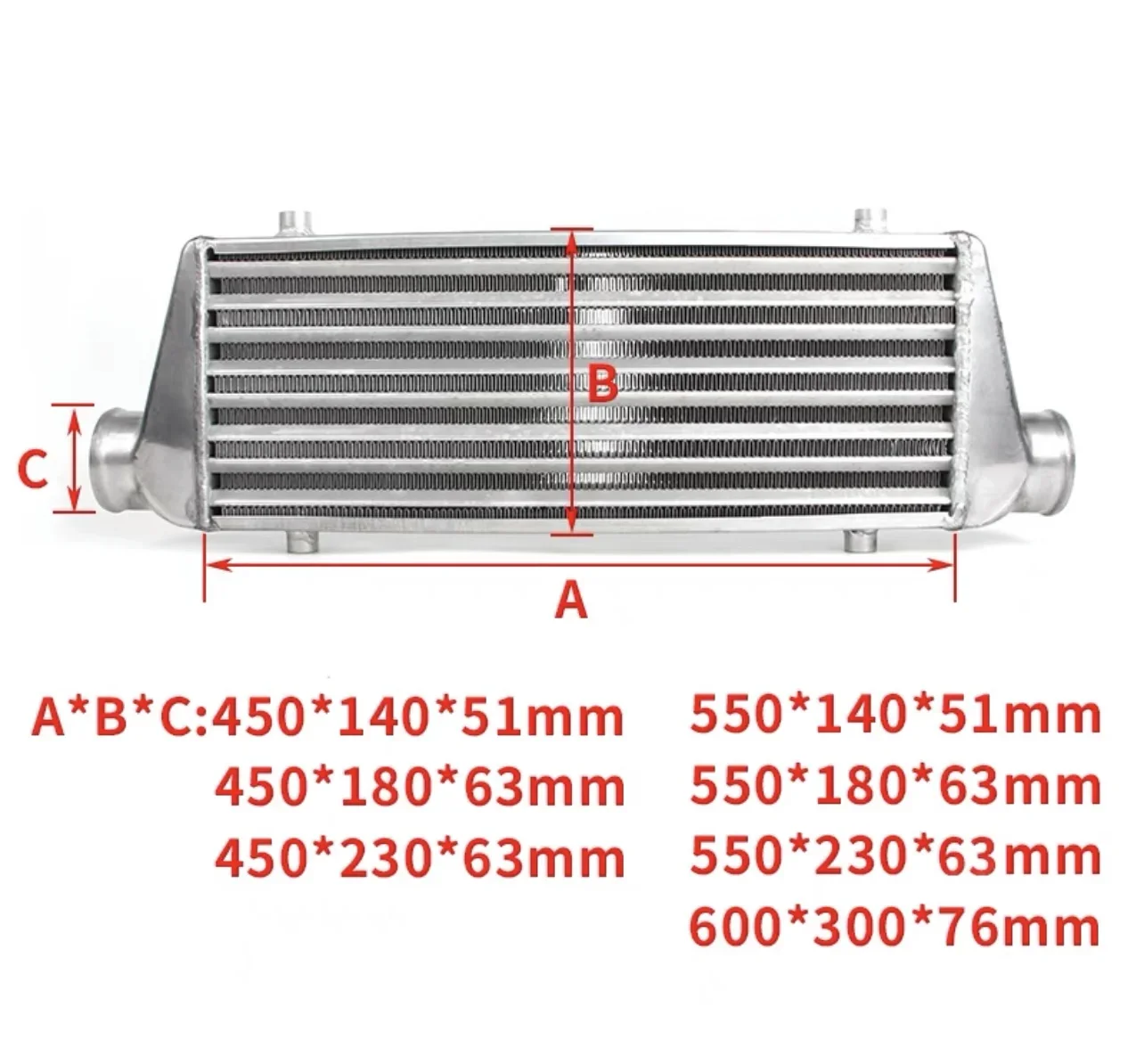 

High-Performance Modified Turbine Universal Enlarged Intercooler – Universal Fit for Turbocharged Engines, Enhanced Heat Dissi