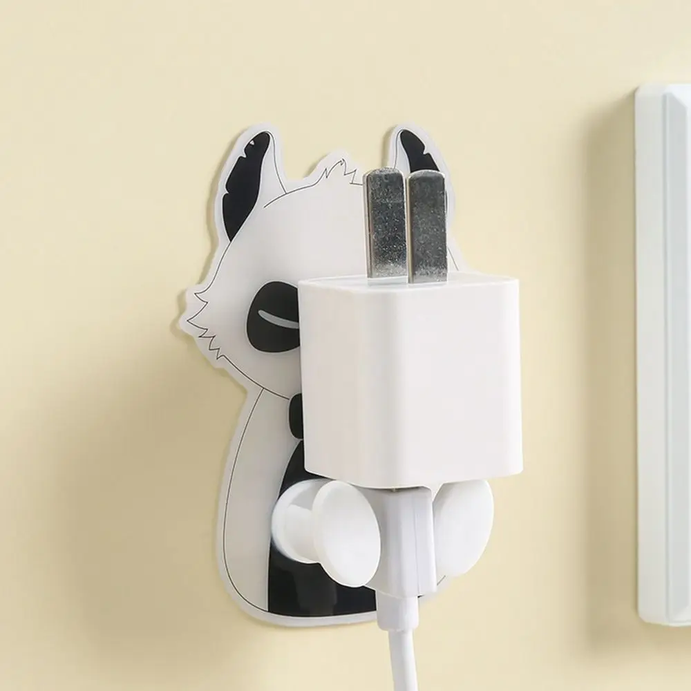 Creative Plastic Cartoon Plug Hanger Wall Mounted Waterproof Power Cord Plug Bracket Self Adhesive Animal Wall Plug Kitchen