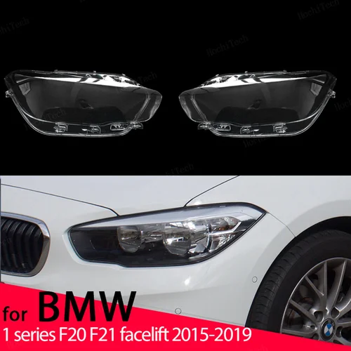 Cubierta de faro delantero, carcasa de faro, lente de pantalla transparente para BMW Serie 1 F20 F21 facelift 2015-2019, cubierta de lámpara de cristal