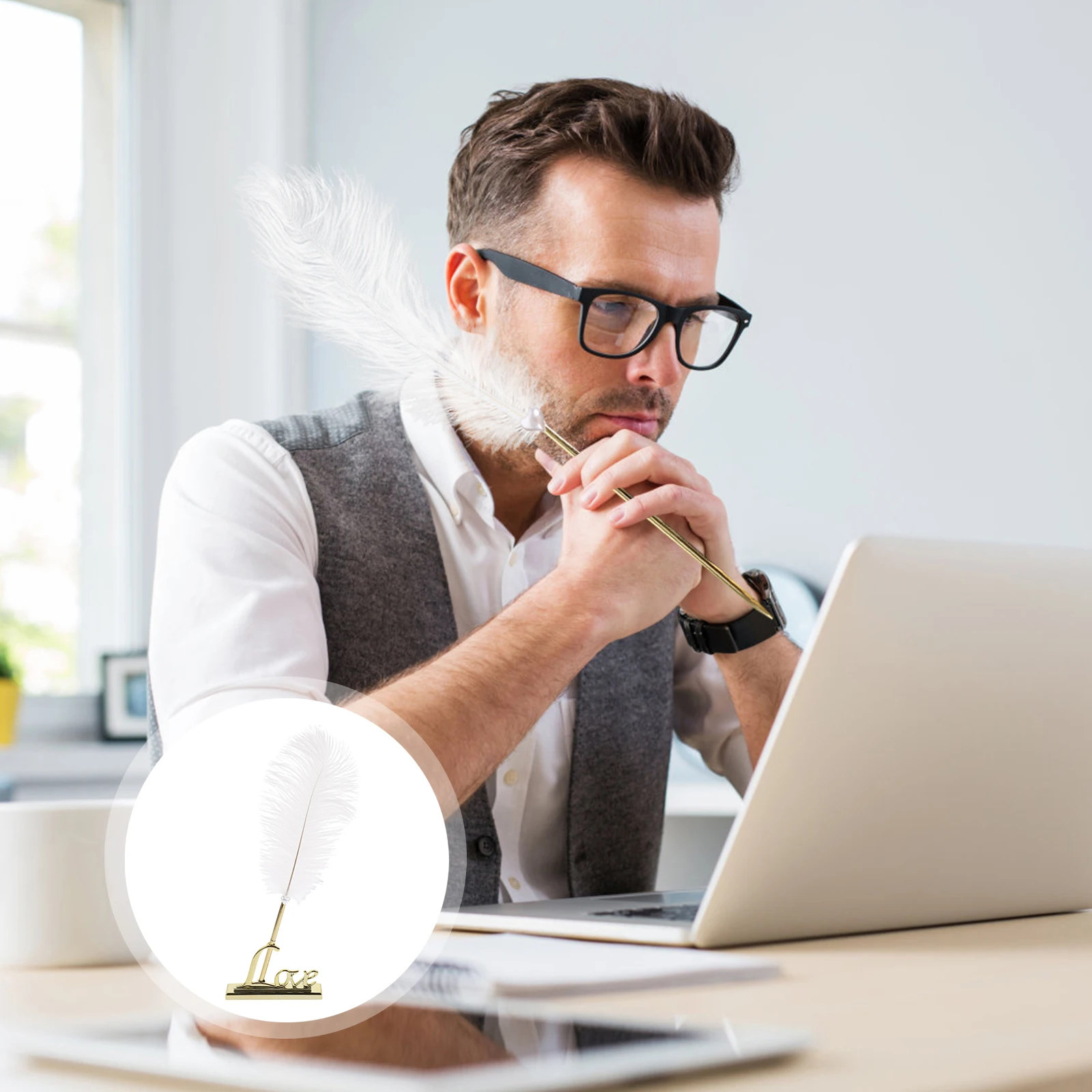 

Набор для подписи белой ручки, позолоченный держатель для ручки Love, аксессуар для гостевой книги, свадьба, помолвка, свадебная церемония