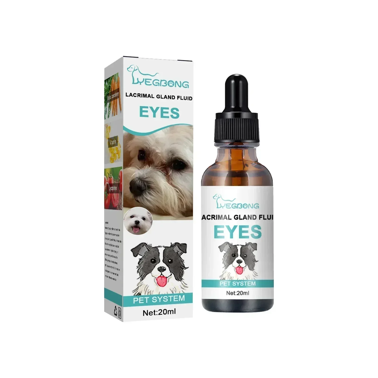 20ml Pet External Conditioning Eye Wash Tear Stain Removal Essence Dog and Cat Eye Feces Removal Pet Tear Stain Cleaner