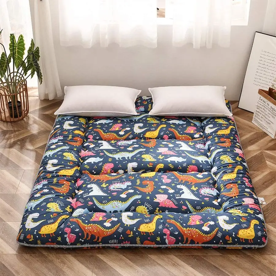 

Dinosaur Japanese Floor Futon Mattress for Boys Girls, Thicken Tatami Mat Sleeping Pad Foldable Bed Roll Up Mattress Floor Loung