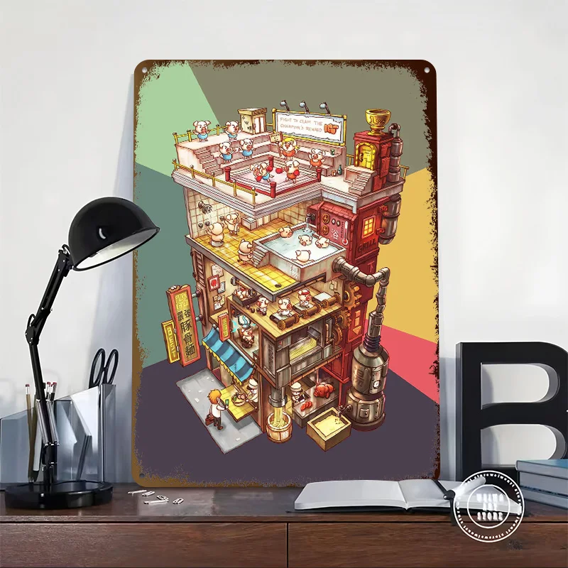 The Best Pork Ramen Printing Poster Customized Retro Wall Art Vintage Metal Signs for Gaming Room Decoration Cozy Bathroom Decor