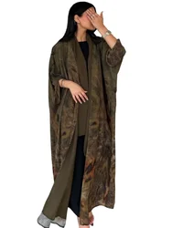 Eid Abaya for Women Muslim Print Long Robe Ramadan Morocco Dubai Abayas Cardigan Kaftan Islam Eid Vestidos Jalabiya Dresses 2024