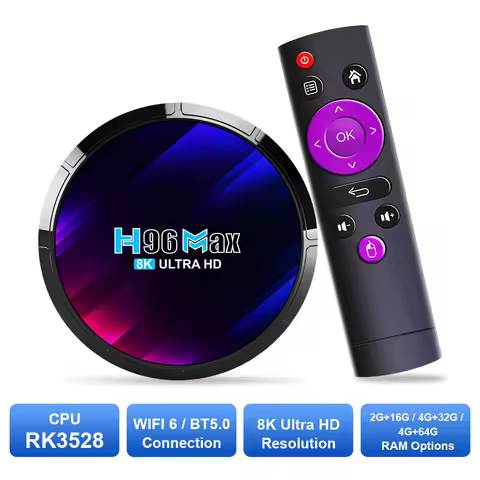 Smart TV Box Android 13 Rockchip 3528 H96 MAX Quad Core Support 8K Video Wifi6 BT5.0 Media Player Set Top Box Android TV Box