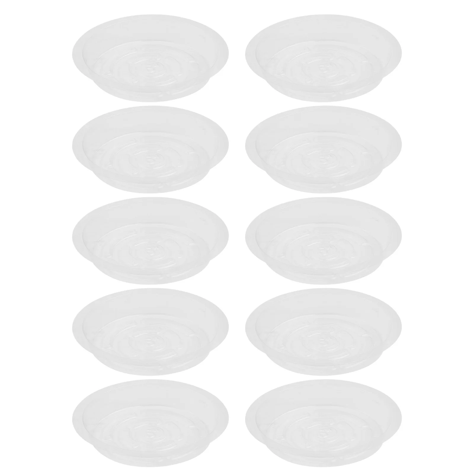 10pcs 6/8/10 Inch Garden Plant Saucer Drip Tray Clear Round Flower Pot Base Plastic Clear Snack Container Desktop Trash Storage