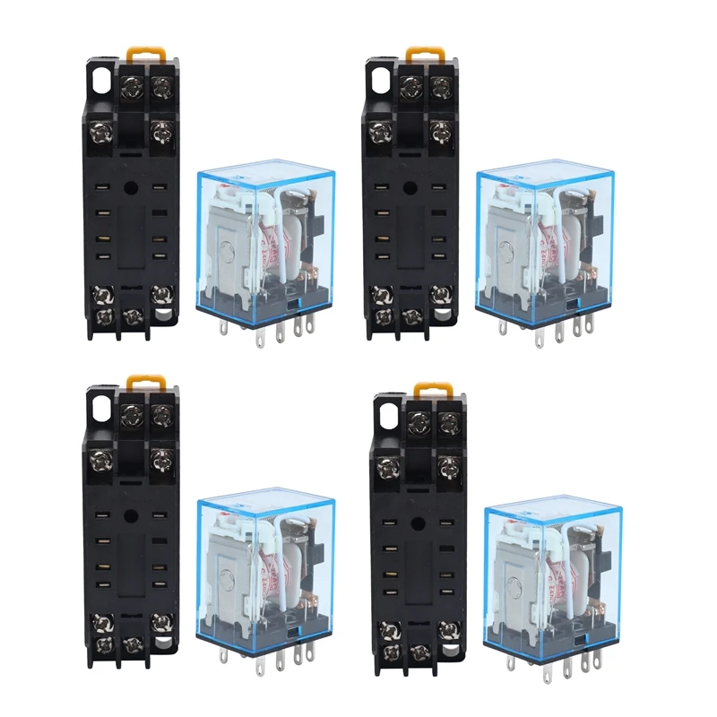 Acコイルdpdt電源リレー、my2nj、8ピン、ソケットベース、ホット、4x、220 v、240v