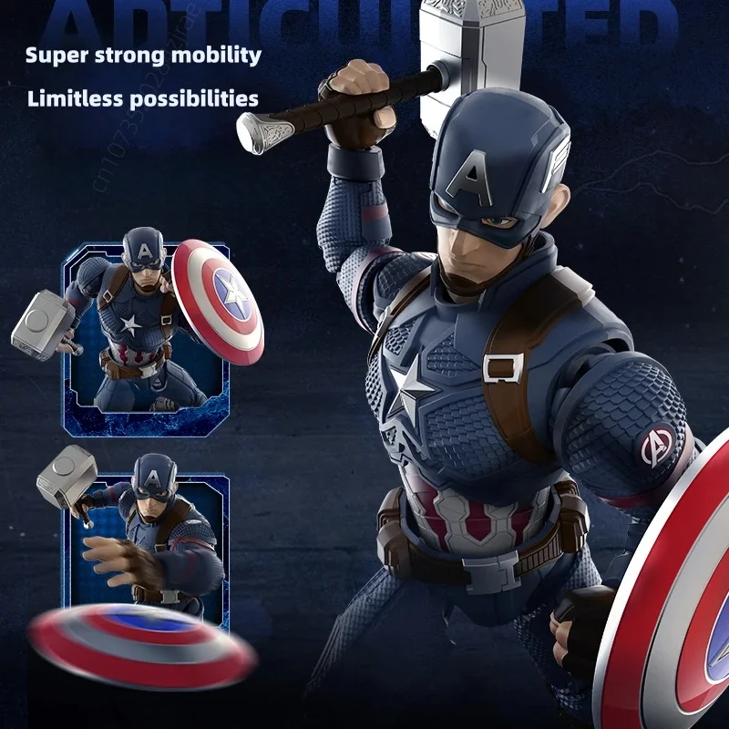 BLOKEES Klocki Konstrukcyjne Mężczyzna Marvel Comics Super Edition Kapitan Ameryka Ruchomy Model Zabawka Ozdoby Kolekcja Prezenty