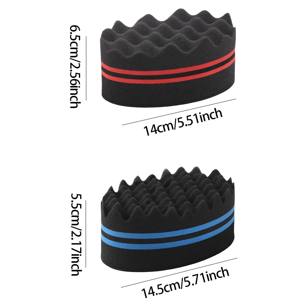 Wave Brush for Natural Hair, Reusable Soft Foam Afro Sponge with Elastic Band, Easy 360 Waves & Curly Hair Styling