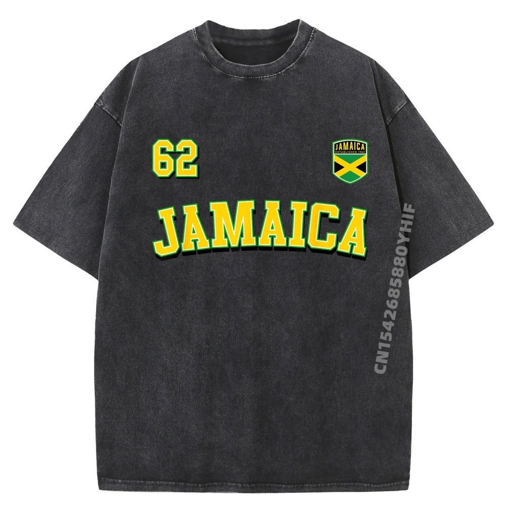 

Jamaica 62 Independence Day 2024 Jamaican Flag Jersey Men Clothes Graphic T Shirt Man Printed Casual Washed Shirt