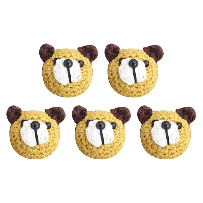 

J15U, 5 шт./упак., вязаная крючком шерстяная игрушка с изображением животных для головы ребенка, пустышка для прорезывания сам,