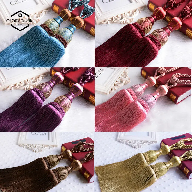 

1 Pair Large Curtain Tie Backs Holdbacks Luxury Tassel Curtain Rope Tiebacks Home Decoration Accessories