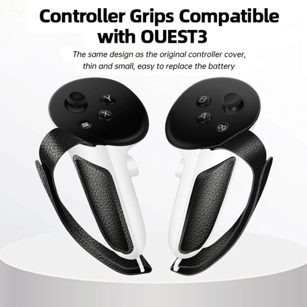 Juste de protection de poignée pour Meta Quest 3, housse de poignées de contrôleur en cuir PU, housse de poignée coordonnante, accessoires VR