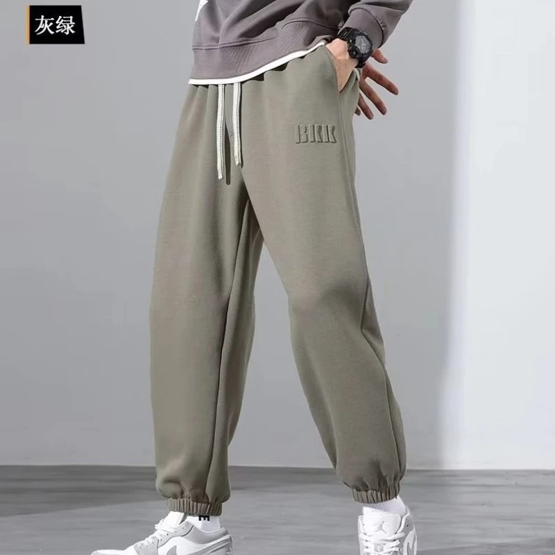 

Men's New Autumn Versatile Loose Straight Tying Trousers Korean Style Trendy Spring and Autumn Casual Pants Y2k Clothes Man Mens