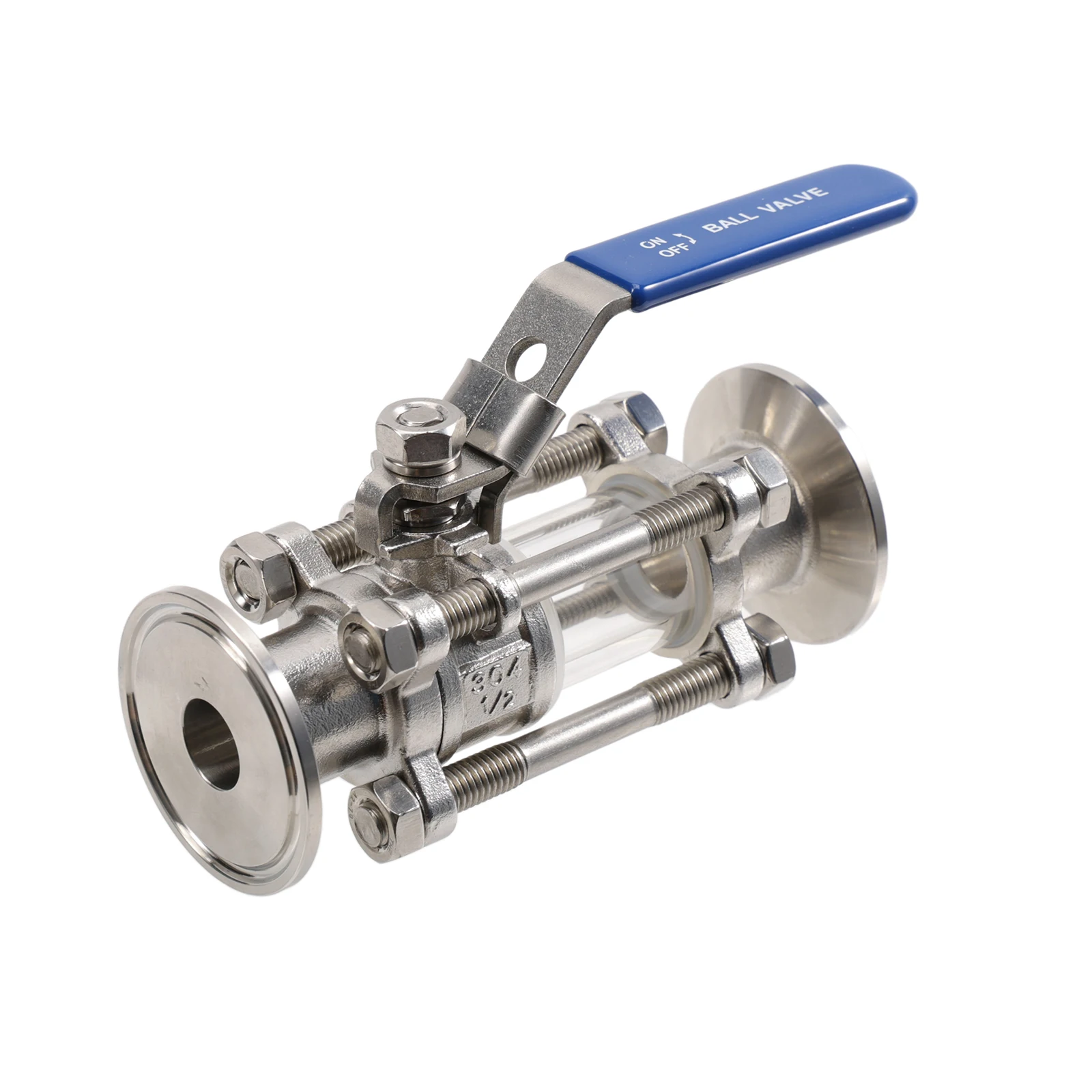 Stainless Steel 304 1.5″ TC 3-Piece Type Sight Glass Ball Valve Full Port Homebrew Brew Kettle Fermenter Pump Ball Valve