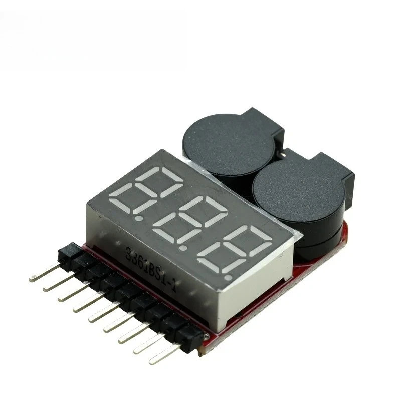 Probador de voltaje de batería Lipo/Li-ion/Fe 2 en 1 1-8S 3,7 V-22,2 V comprobador de alarma de zumbador de bajo voltaje para vehículos y juguetes de Control remoto
