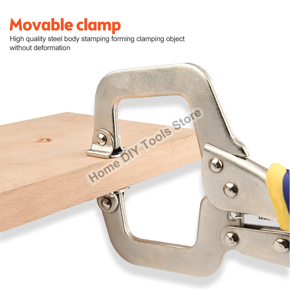 Imagem -04 - Polegada c Clamp Weld Clip Woodwork Fix Alicate Pincer Tong Tenon Grip Vise Swivel Pad Locator Liga Ferramenta de Mão para Trabalho de Madeira 18