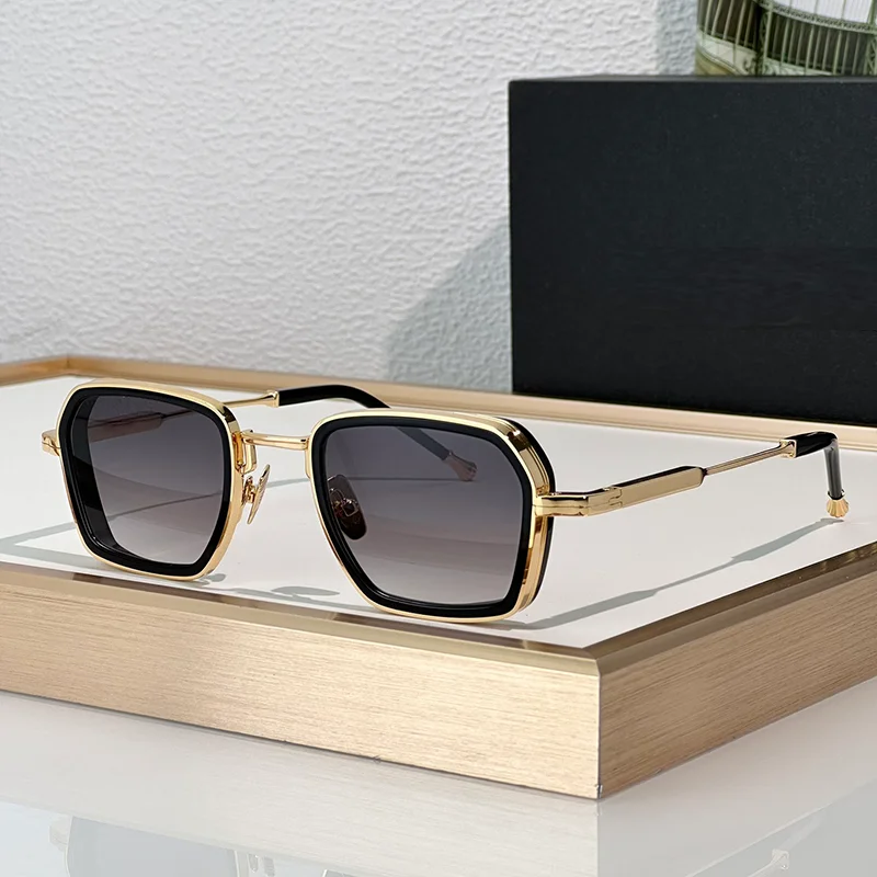 

Light Luxury Men's Black Gold Sunglasses 2024 New Arrive CILLIAN Street Fashion Square Sunnies Niche Alloy Solar Glasses Male
