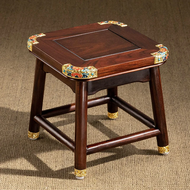 

"Court Stool" Sour branch wood solid wood stool, home low stool, Chinese retro shoe changing stool, living room wooden stool