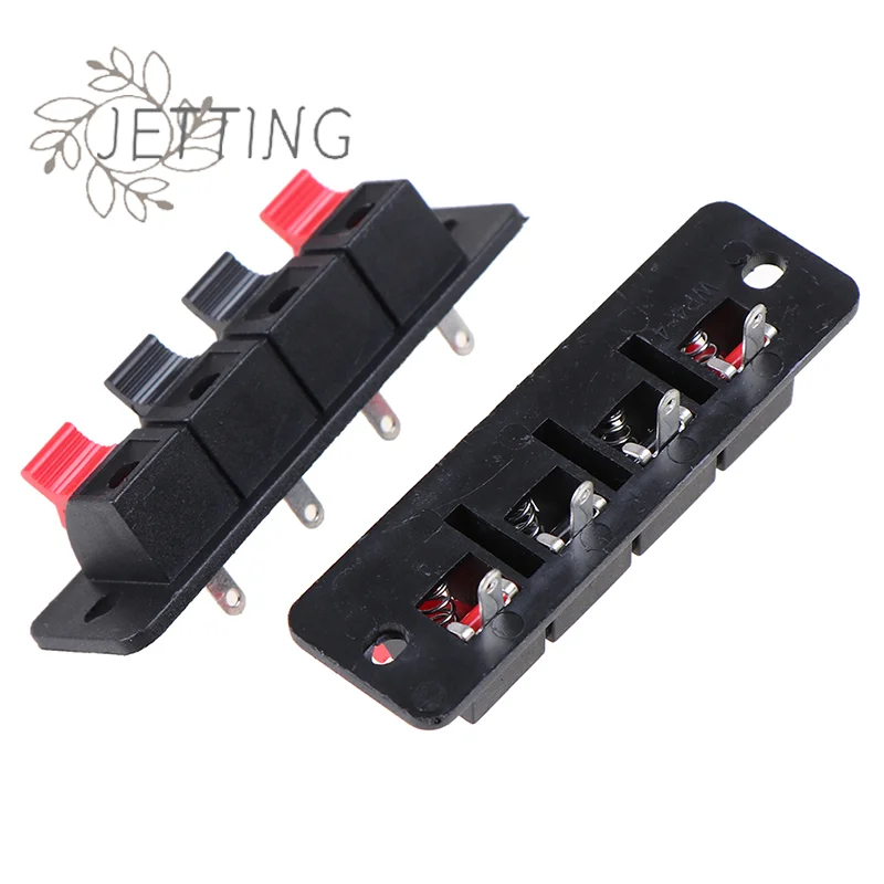 Hot 2Pcs 4Position Connector Terminal Push In Jack Spring Load Audio Speaker Terminals Breadboard Clip