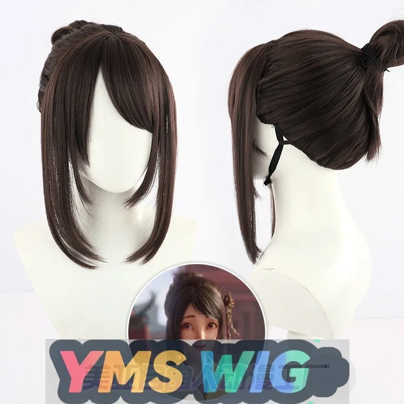 

【YMS WIG】King Miyamoto Musashi Atsune Косплей Парик Пестицид Цельный Пучок Длинные Бакенбарды Коричневый