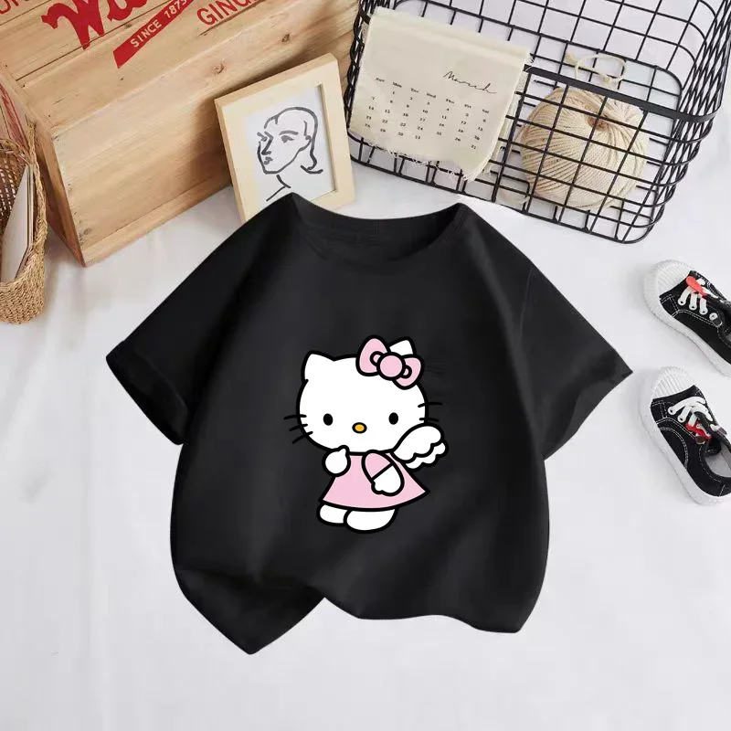 Hello Kitty summer new T-shirt girls children's clothing Girls' clothing top short sleeve sport fashion short sleeve 3-14 years