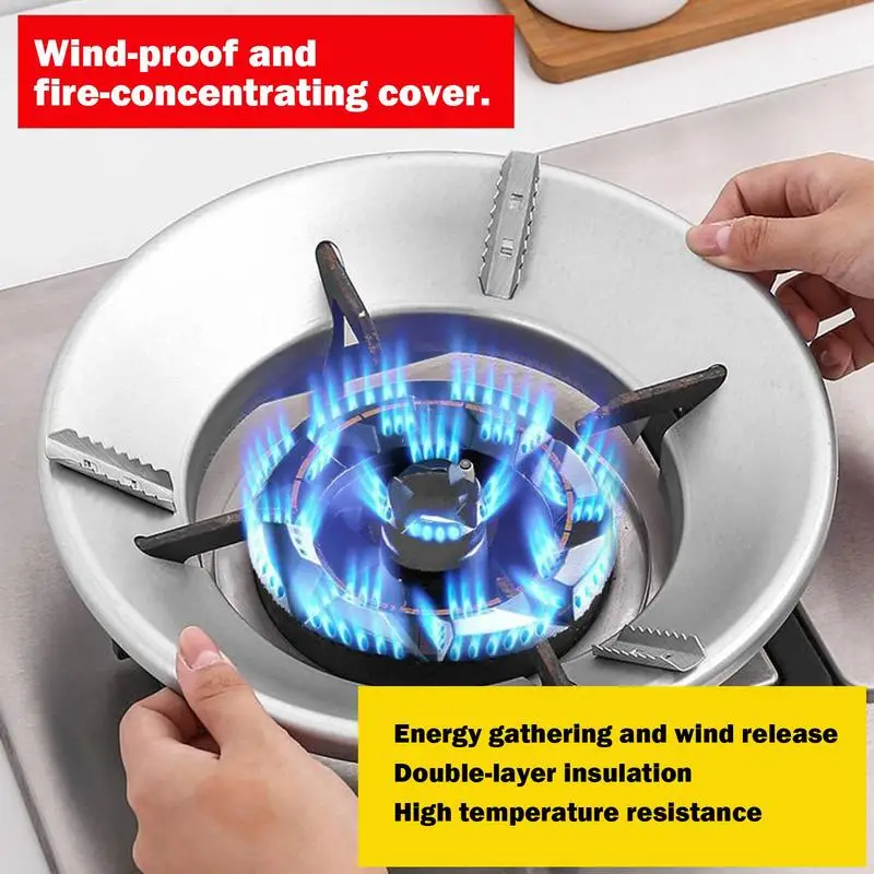 Home Gas Stove Fire Wind Proof Energy Saver Cover durable Wind Shield Bracket Fire Cover Windproof Stand Kitchen Cooker Cover